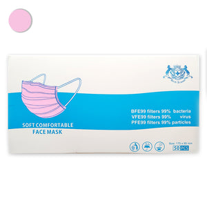 (18PN)BFE99 VFE99 PFE99 ASTM Adult Pink Masks with certificates (50masks / box) sealed bag